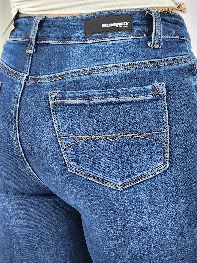 Jeans Hummer para dama High Rise color azul #3196