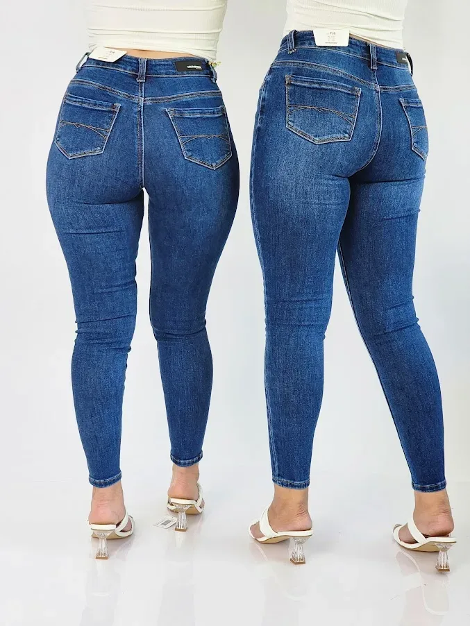 Jeans Hummer para dama High Rise color azul #3196