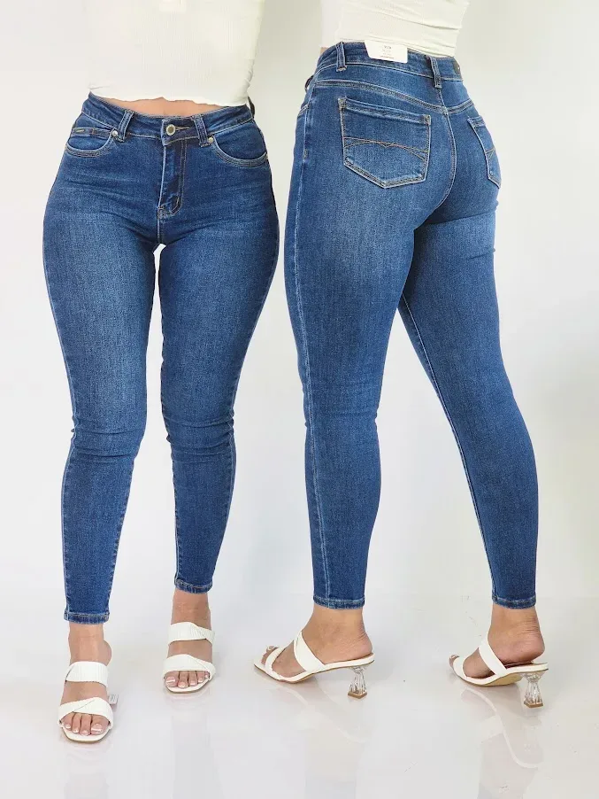 Jeans Hummer para dama High Rise color azul #3196
