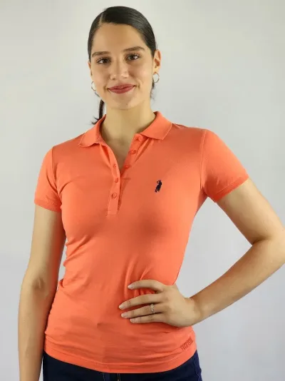 Camiseta Polo Cambrige Club para dama color coral