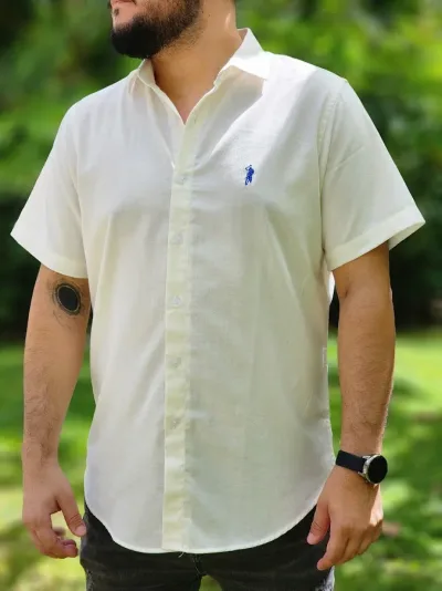 Camisa Cambrige Polo para caballero color blanco
