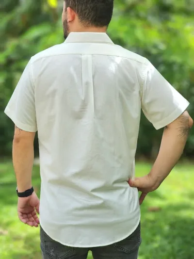Camisa Cambrige Polo para caballero color blanco