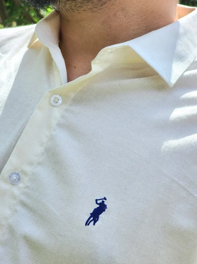 Camisa Cambrige Polo para caballero color blanco