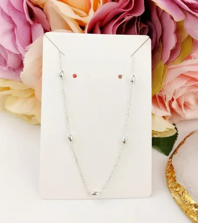 Collar para dama plata 925 diseño ovalos