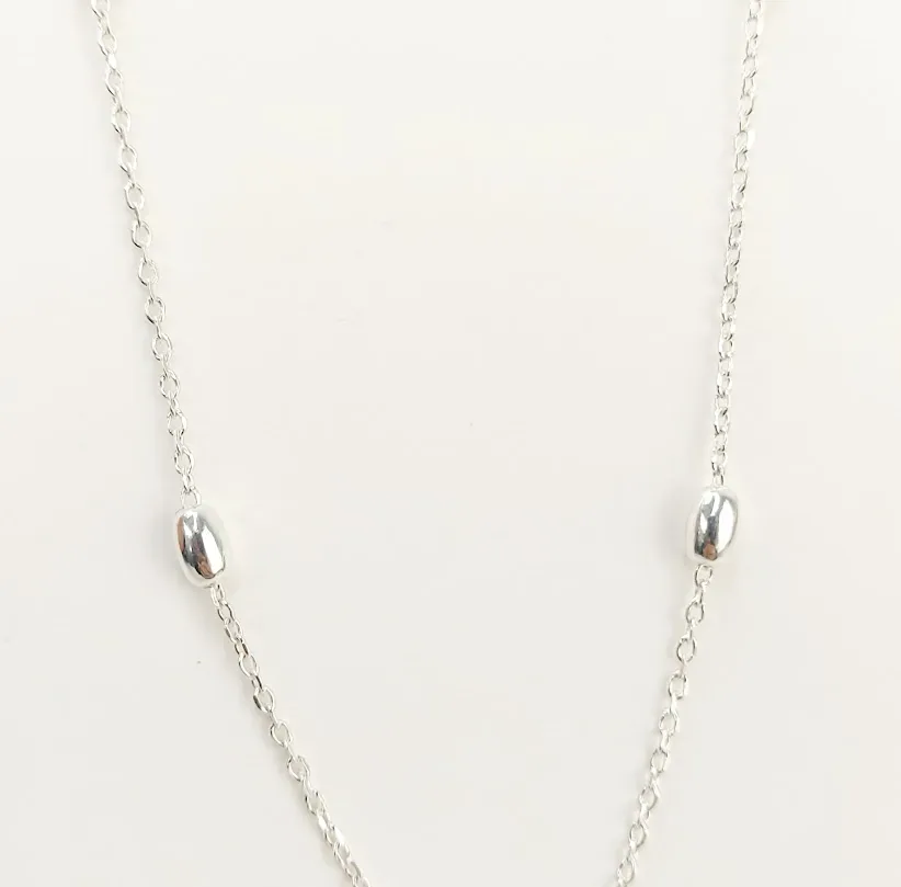 Collar para dama plata 925 diseño ovalos