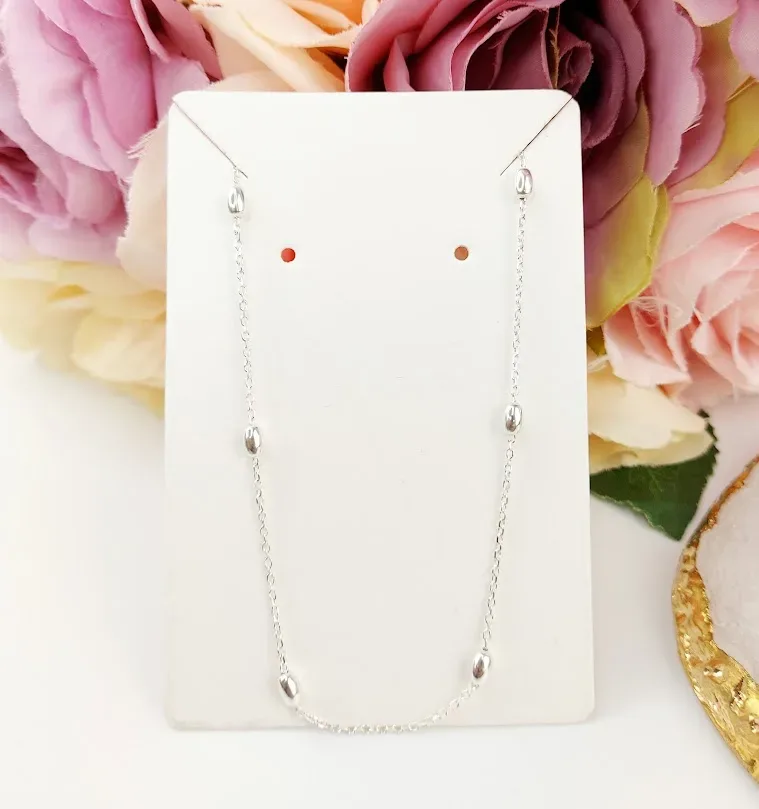 Collar para dama plata 925 diseño ovalos