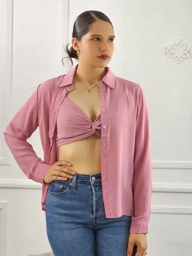 Set de blusas para dama color Palo Rosa