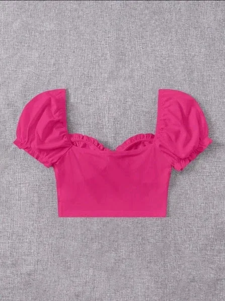 Crop top para dama color fucsia