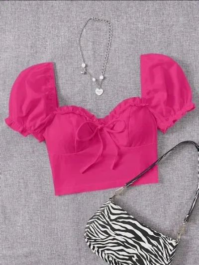 Crop top para dama color fucsia