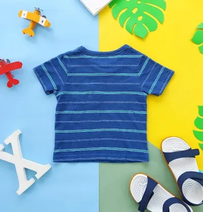 Camiseta para niño a rayas color azul  The Children's Place