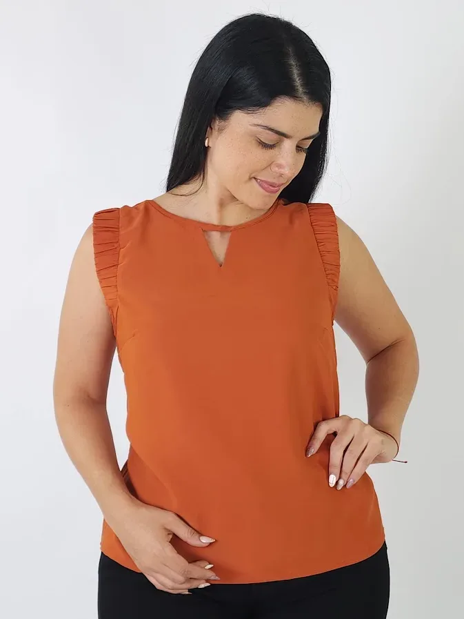 Blusa para dama color terracota