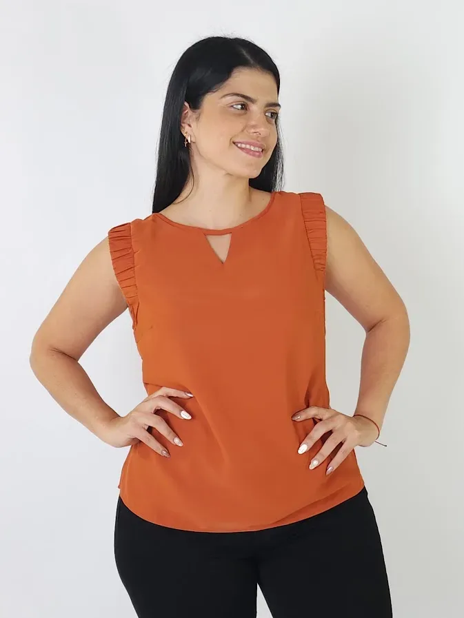 Blusa para dama color terracota