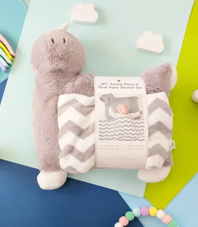 Conjunto de almohada y cobija con diseño de dinosaurio