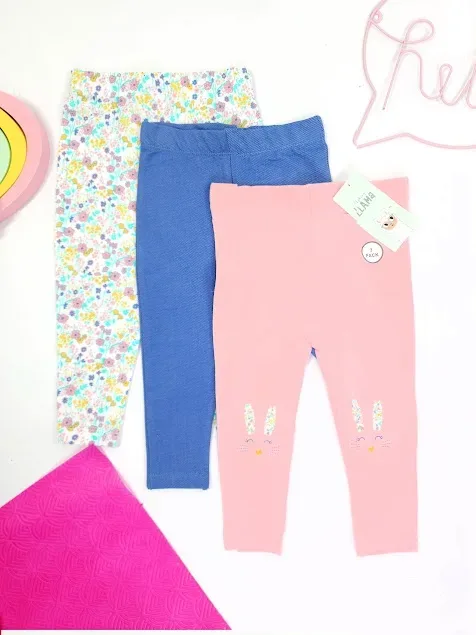 Set 3 Leggins para niña multicolor