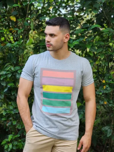 Camiseta para caballero Estivaneli color gris