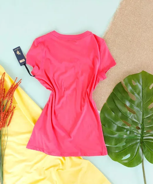 Camiseta U.S Polo para dama color fucsia