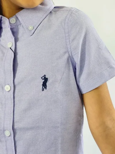 Camisa Cambrige Polo para niña color morado