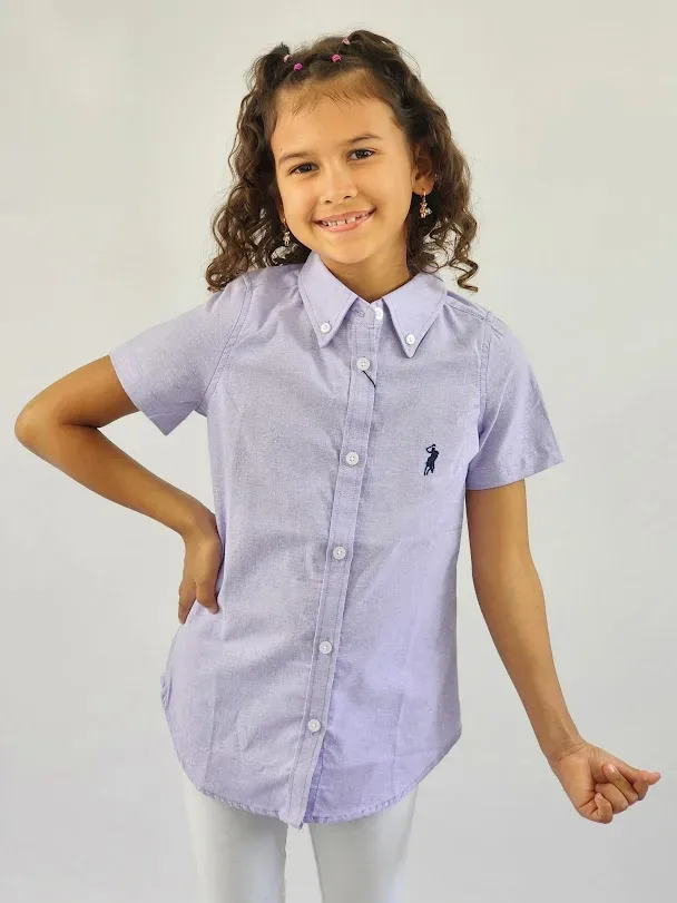 Camisa Cambrige Polo para niña color morado