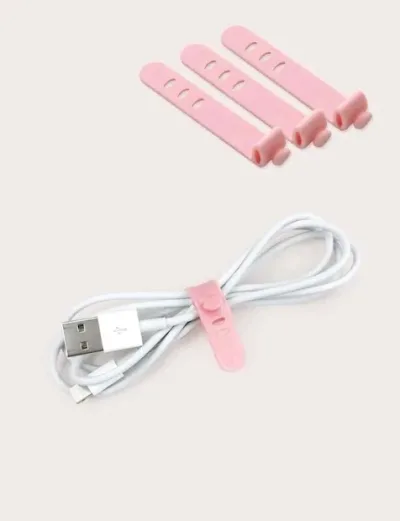Organizador de cable color rosa