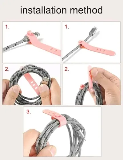 Organizador de cable color rosa