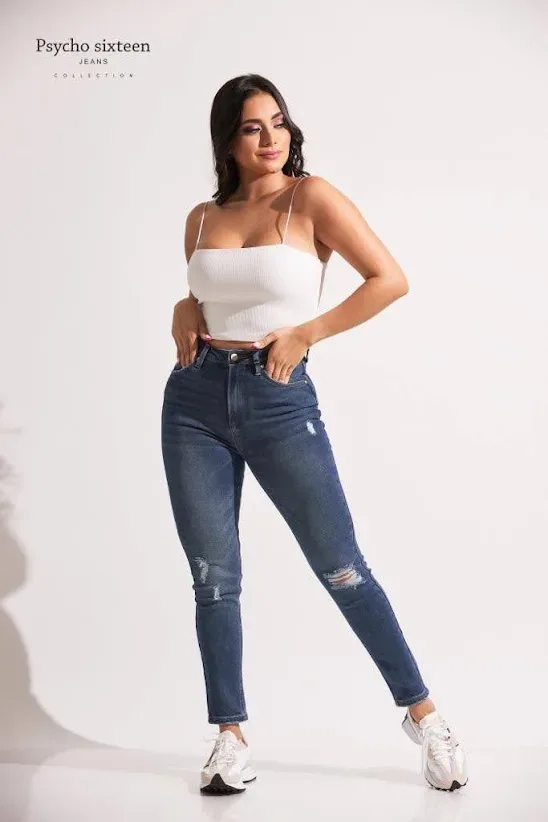 Jeans PSYCHO SIXTEEN para dama skinny high rise PW1009