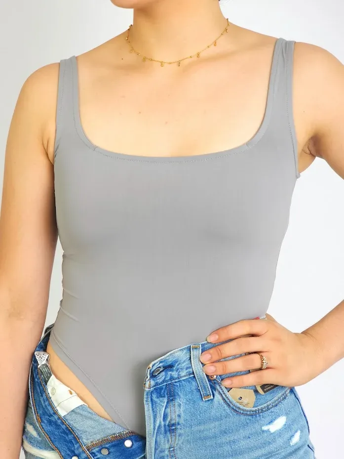 Body para dama color gris