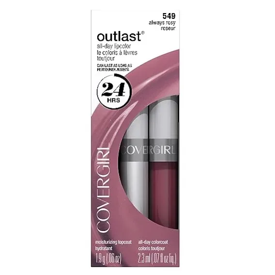 Labial Covergirl Outlast All-Day, 549 Always Rosy Roseur.