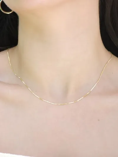 Collar plata 925 para dama color dorado con baño de oro 18K #17