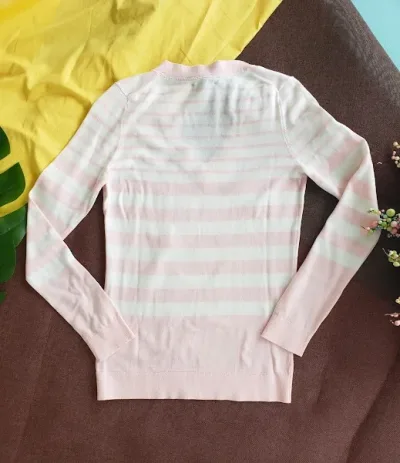 Sueter Tommy Hilfiger para dama color rosado con blanco