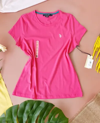 Camiseta U.S Polo para dama color rosado fuerte