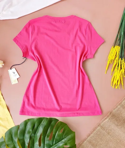 Camiseta U.S Polo para dama color rosado fuerte