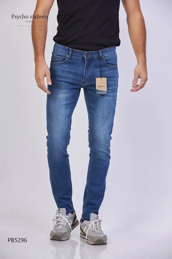 Jeans PSYCHO SIXTEEN para caballero Slim Fit PB5296 color azul