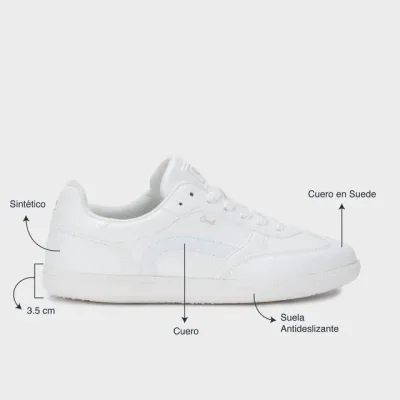 Tenis Coral Emporia All White para dama