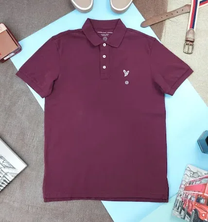 Camiseta American Eagle para caballero color vino