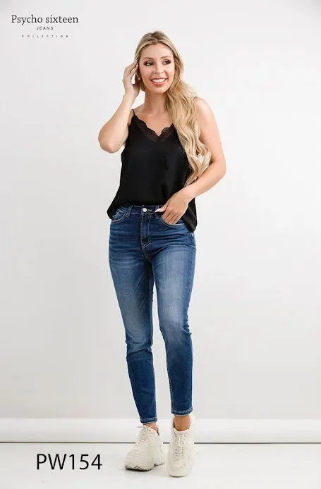 Jeans para dama Psycho Sixteen PW154 color azul