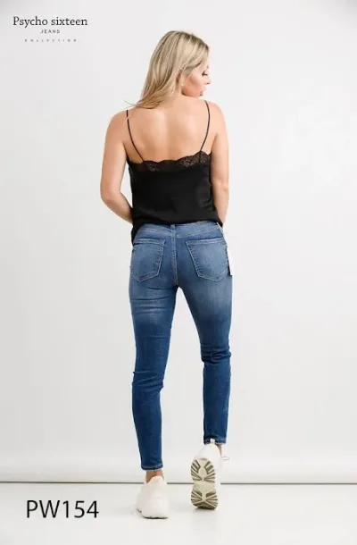 Jeans para dama Psycho Sixteen PW154 color azul