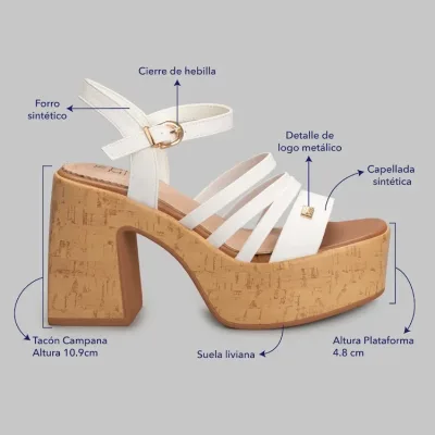 Sandalias Promise Festa White para dama