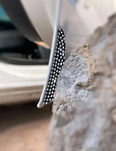 Pegatina de esquina de puesta de coche con diseño de diamantes de imitación color negro y plateado