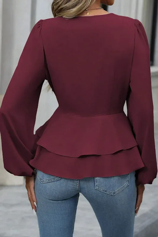 Blusa manga larga Charmo para dama #COLOR VINO