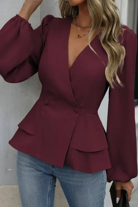 Blusa manga larga Charmo para dama #COLOR VINO