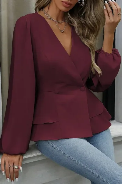 Blusa manga larga Charmo para dama #COLOR VINO