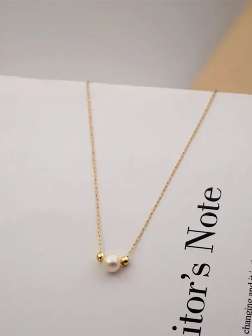 Cadena aleación de zinc diseño de perla #COLOR DORADO