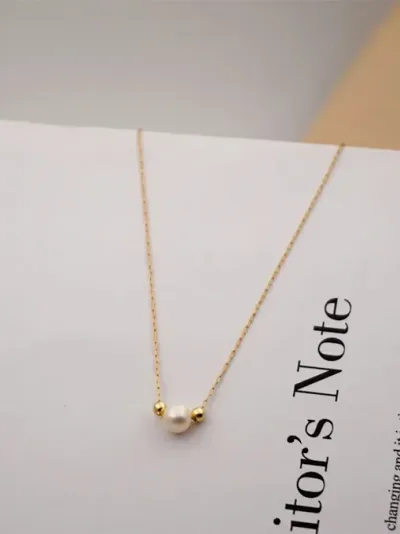 Cadena aleación de zinc diseño de perla #COLOR DORADO