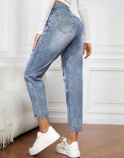 Jeans para dama color celeste claro