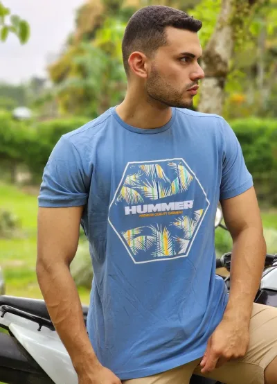 Camiseta Hummer para caballero color azul