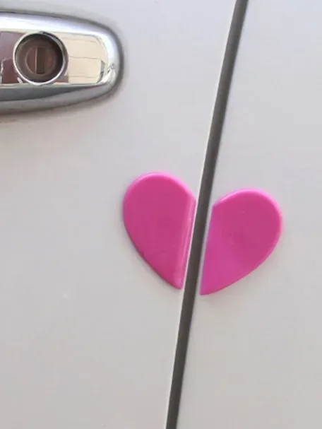 Pegatina para coche con diseño de corazón color fucsia