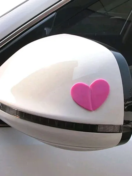 Pegatina para coche con diseño de corazón color fucsia