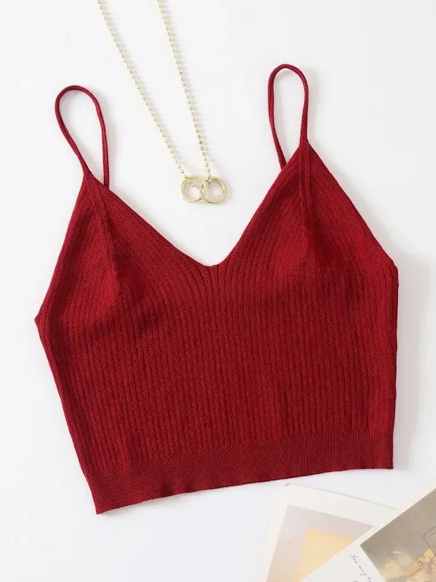 Crop top para Dama color vino