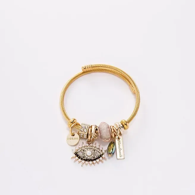 Aro de acero inoxidable detalle dorado