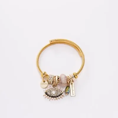 Aro de acero inoxidable detalle dorado